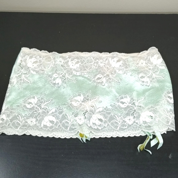 Victoria's Secret Other - NWT Victorias Secret Sexy Seduction Lace Garter Skirt Mint Green 💚 Size M